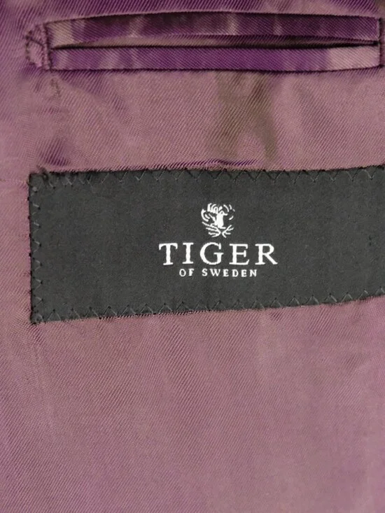 Tiger Of Sweden Blazer Mens 50 40L Black Geometric One Button Vented Peak Lapel - Picture 13 of 16